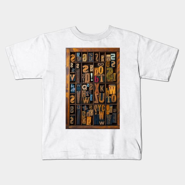 Typography Block Letters Kids T-Shirt by photogarry